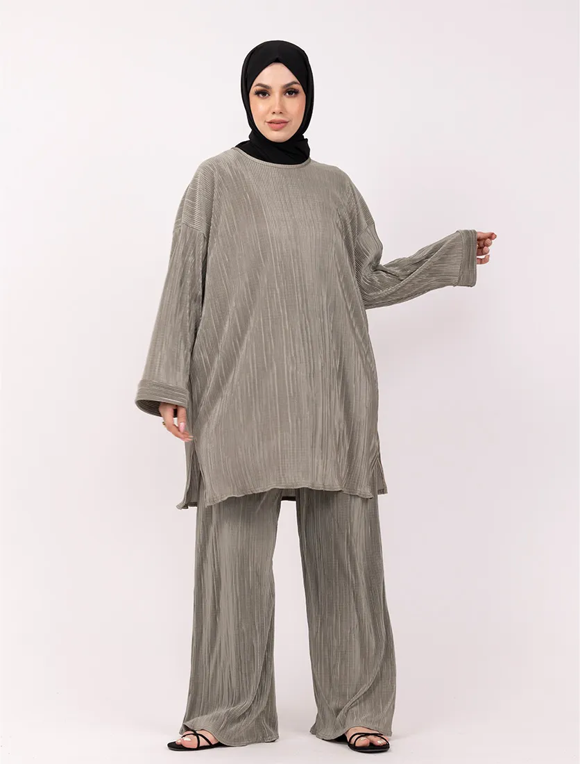 Sage Midi Plisse Co Ord